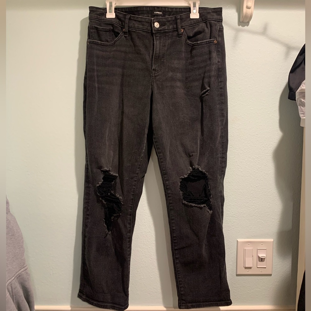 Express Mid Rise Boyfriend Jeans